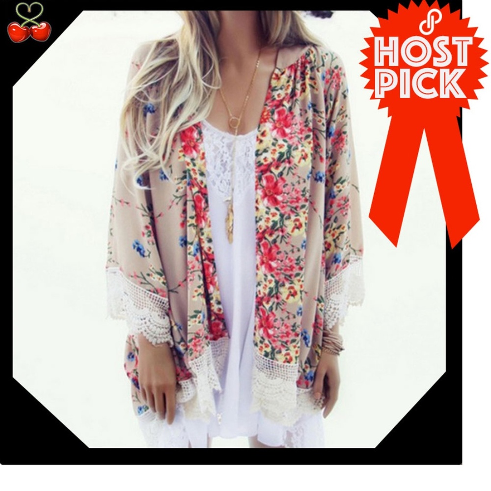 🍒BEAUTY Long Floral Kimono 💕 - Picture 2 of 8